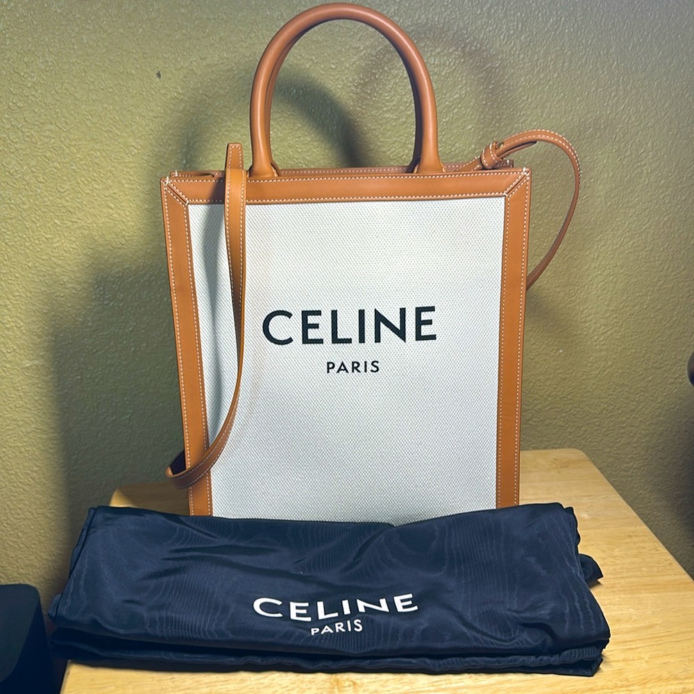 LIKE NEW! CELINE Vertical Canvass Bag with Dust Bag!